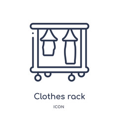 clothes rack icon from tools and utensils outline collection. Thin line clothes rack icon isolated on white background.