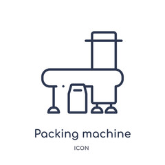 packing machine icon from tools and utensils outline collection. Thin line packing machine icon isolated on white background.