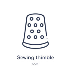 sewing thimble black variant icon from tools and utensils outline collection. Thin line sewing thimble black variant icon isolated on white background.