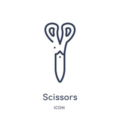 scissors inverted view icon from tools and utensils outline collection. Thin line scissors inverted view icon isolated on white background.