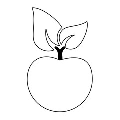 Orange fruit cartoon symbol in black and white