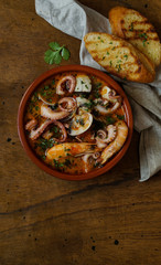 Caldereta (Spanish seafood stew), traditional northern Spanish seafood meal