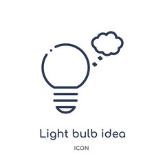 light bulb idea icon from technology outline collection. Thin line light bulb idea icon isolated on white background.