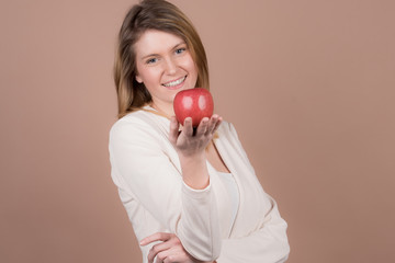 girl with an apple