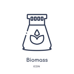 biomass icon from technology outline collection. Thin line biomass icon isolated on white background.