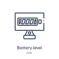 battery level icon from technology outline collection. Thin line battery level icon isolated on white background.