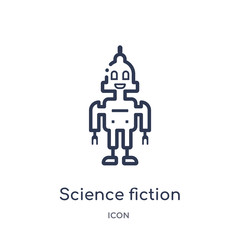 science fiction icon from technology outline collection. Thin line science fiction icon isolated on white background.