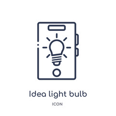 idea light bulb icon from technology outline collection. Thin line idea light bulb icon isolated on white background.