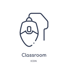 classroom computer mouse icon from technology outline collection. Thin line classroom computer mouse icon isolated on white background.