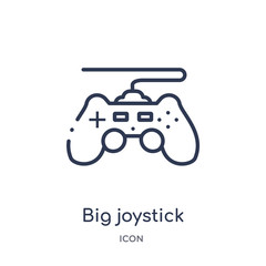 big joystick icon from technology outline collection. Thin line big joystick icon isolated on white background.