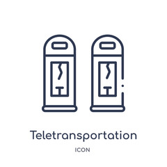 teletransportation icon from technology outline collection. Thin line teletransportation icon isolated on white background.