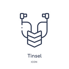 tinsel icon from technology outline collection. Thin line tinsel icon isolated on white background.