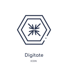 digitate icon from technology outline collection. Thin line digitate icon isolated on white background.