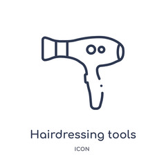 hairdressing tools icon from technology outline collection. Thin line hairdressing tools icon isolated on white background.