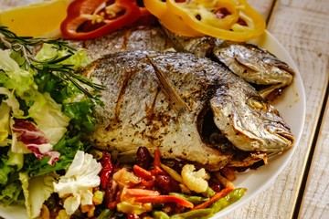 Food fish fresh dorado, meal seafood dinner,  cooking gourmet.