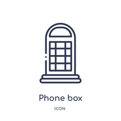 phone box icon from technology outline collection. Thin line phone box icon isolated on white background.