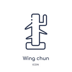 wing chun icon from sports and competition outline collection. Thin line wing chun icon isolated on white background.