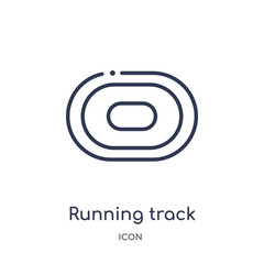 running track icon from sports and competition outline collection. Thin line running track icon isolated on white background.