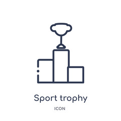 sport trophy icon from sports and competition outline collection. Thin line sport trophy icon isolated on white background.