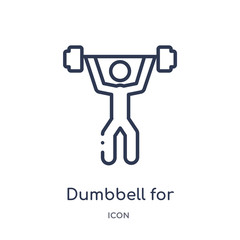 dumbbell for training icon from sports outline collection. Thin line dumbbell for training icon isolated on white background.