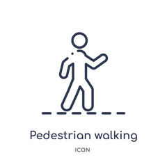 pedestrian walking icon from sports outline collection. Thin line pedestrian walking icon isolated on white background.