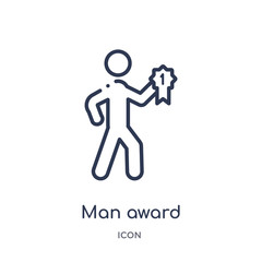 man award icon from sports outline collection. Thin line man award icon isolated on white background.