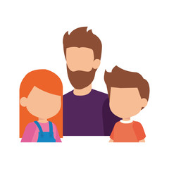 Fototapeta premium father with son and daughter characters