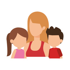 Fototapeta premium mother with daughter and son characters
