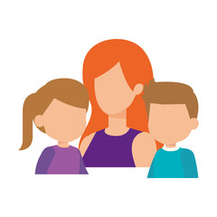 Fototapeta premium mother with daughter and son characters