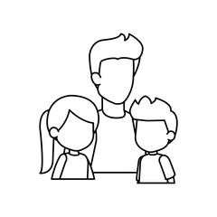 father with son and daughter characters