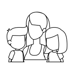 mother with daughter and son characters