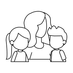 mother with daughter and son characters