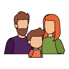 parents couple with son characters