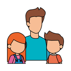 Obraz premium father with son and daughter characters