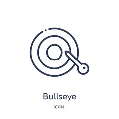 bullseye icon from sports outline collection. Thin line bullseye icon isolated on white background.
