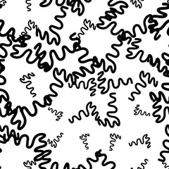 Abstract seamless pattern wish curly zigzag lines. Linear background. Vector illustration. 