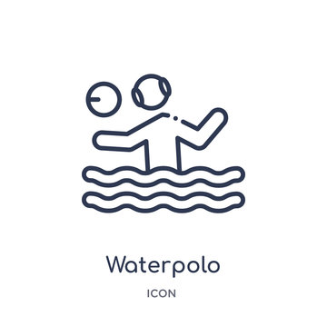 waterpolo icon from sports outline collection. Thin line waterpolo icon isolated on white background.