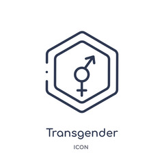 transgender icon from social outline collection. Thin line transgender icon isolated on white background.