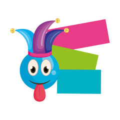 happy face with joker hat emoticon