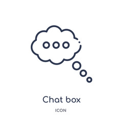 chat box icon from social outline collection. Thin line chat box icon isolated on white background.