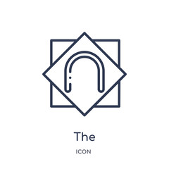 the intersection of icon from signs outline collection. Thin line the intersection of icon isolated on white background.