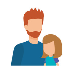Fototapeta premium father with daughter characters