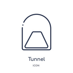 Fototapeta premium tunnel icon from signs outline collection. Thin line tunnel icon isolated on white background.