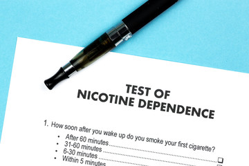Test of Nicotine Dependence with e-cigarette