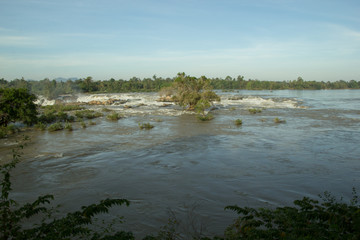 Beautiful waterfall in southern of Lao PDR