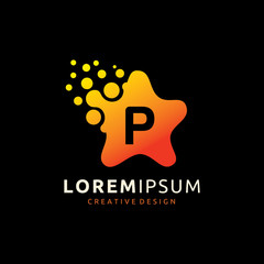Dotted Star P Letter Logo