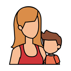 Obraz premium mother with son characters