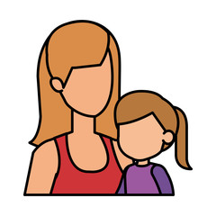 Obraz premium mother with daughter characters