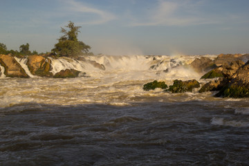 Beautiful waterfall in southern of Lao PDR