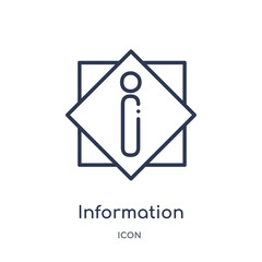 information icon from signs outline collection. Thin line information icon isolated on white background.